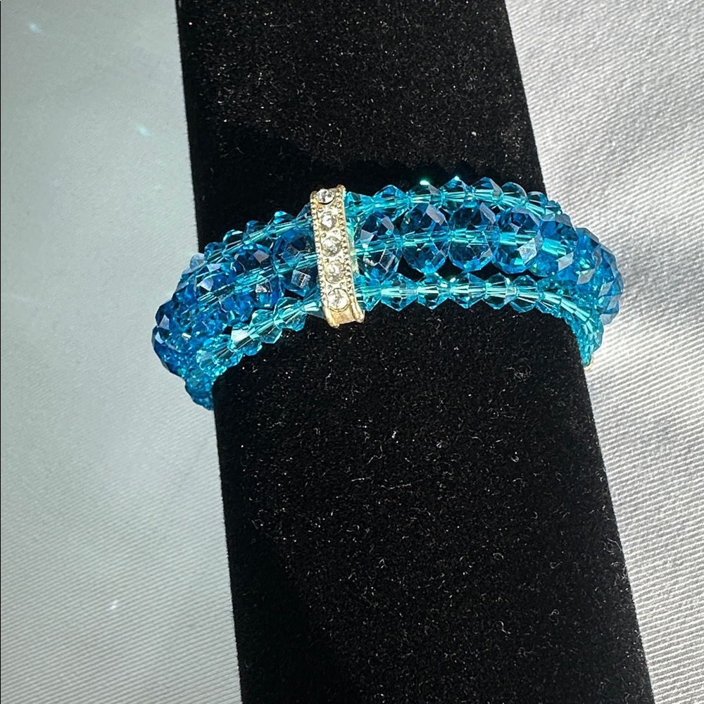 Blue Crystal Stretch Bracelet - Women Jewelry